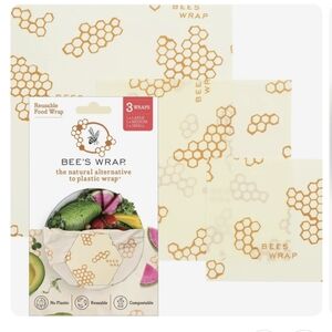 [NWT] Bee's Wrap Reusable Food Wrap Set 3 Wraps